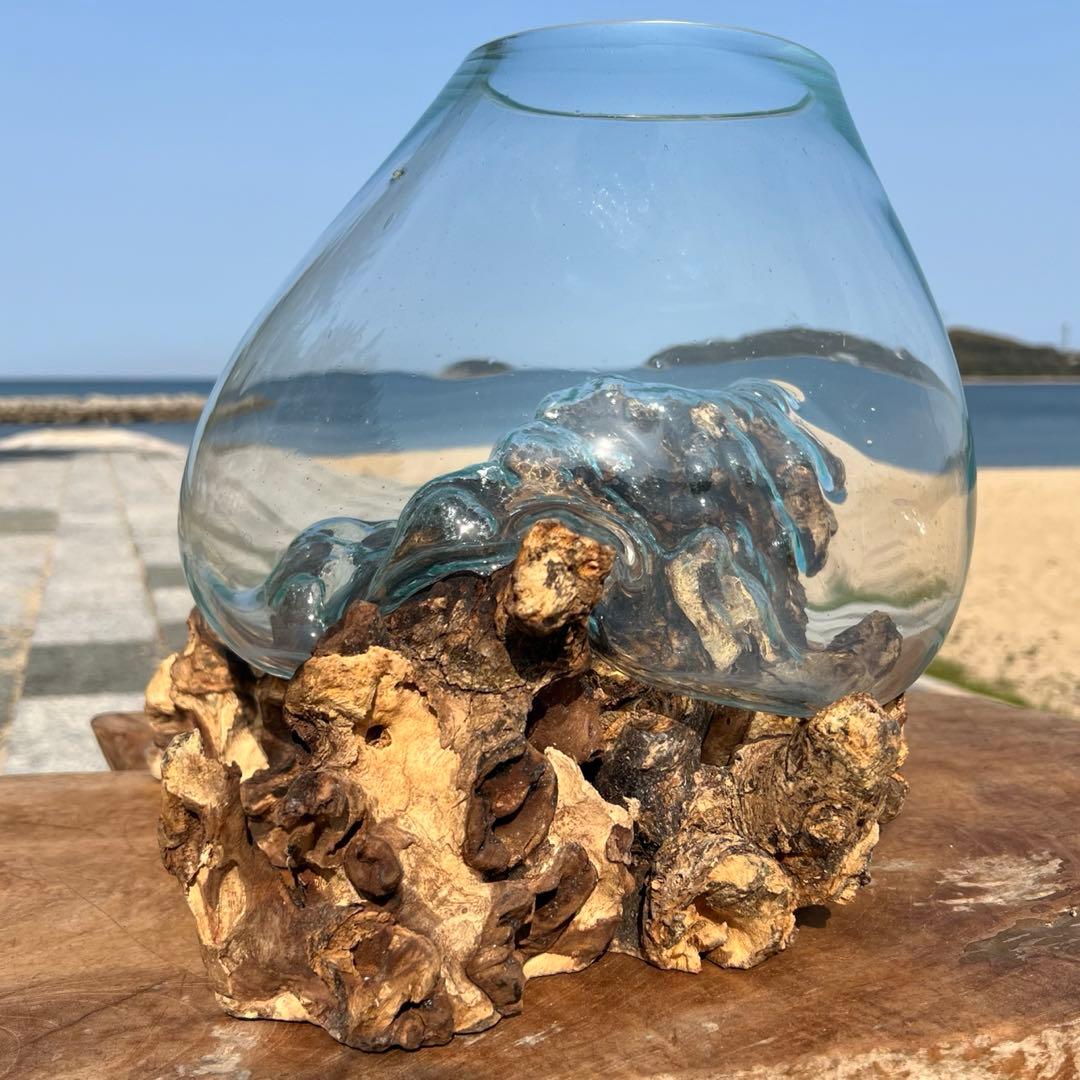流木ガラス オブジェ超特大H 他４点セット花瓶 金魚鉢 水槽 テラリウム 観賞魚