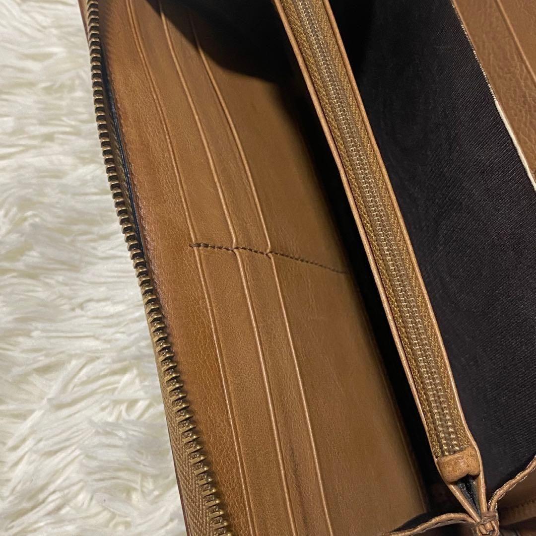 グッチ　長財布　ラウンドファスナー　シェリーライン　GGキャンバス