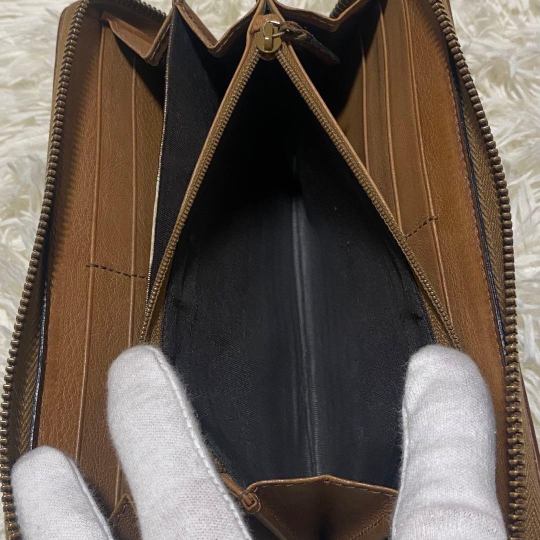 グッチ　長財布　ラウンドファスナー　シェリーライン　GGキャンバス