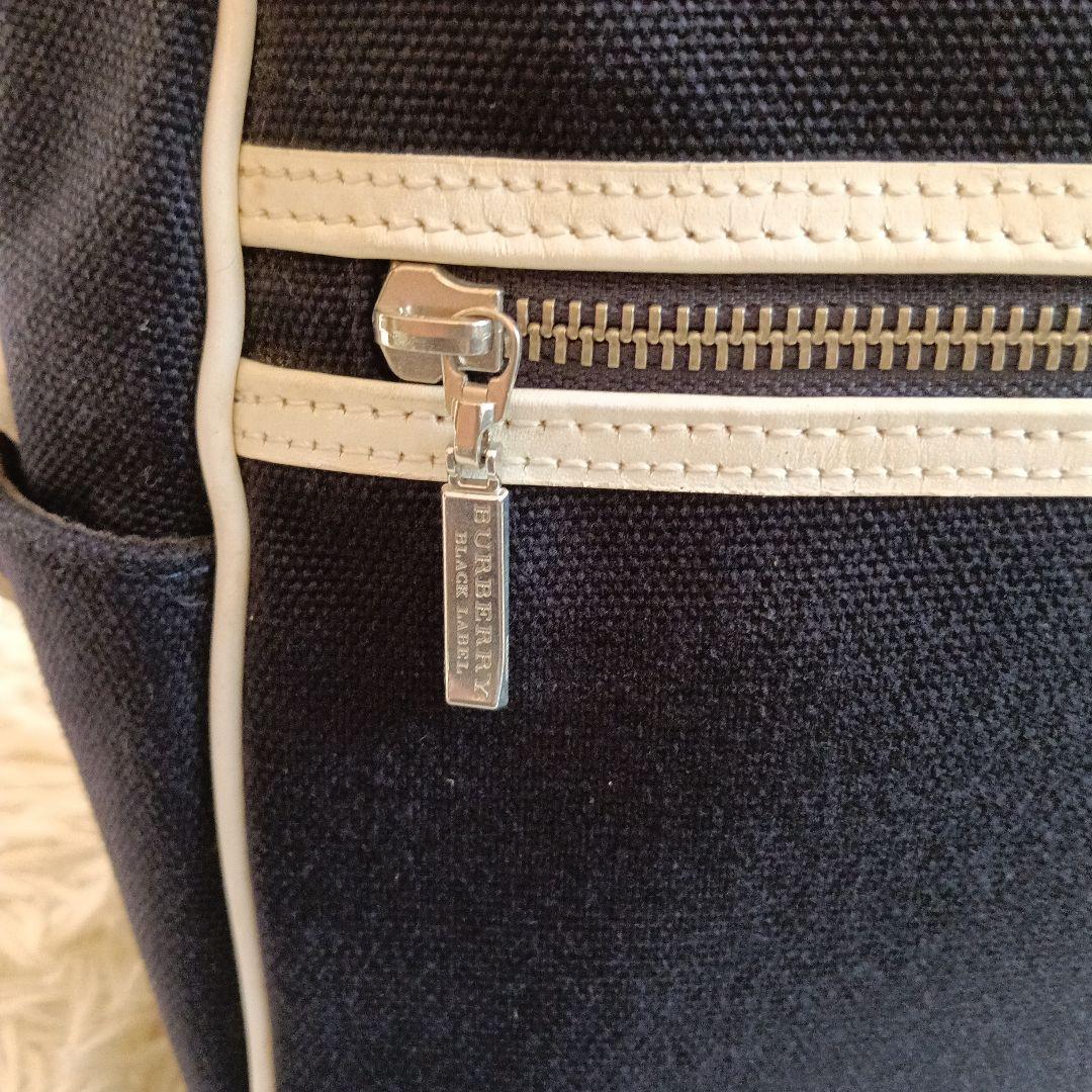 バーバリーブラックレーベルネイビーキャンバスショルダーバッグ