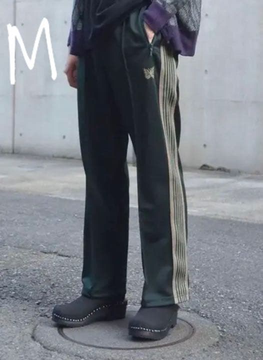Needles トラックパンツストレートグリーン