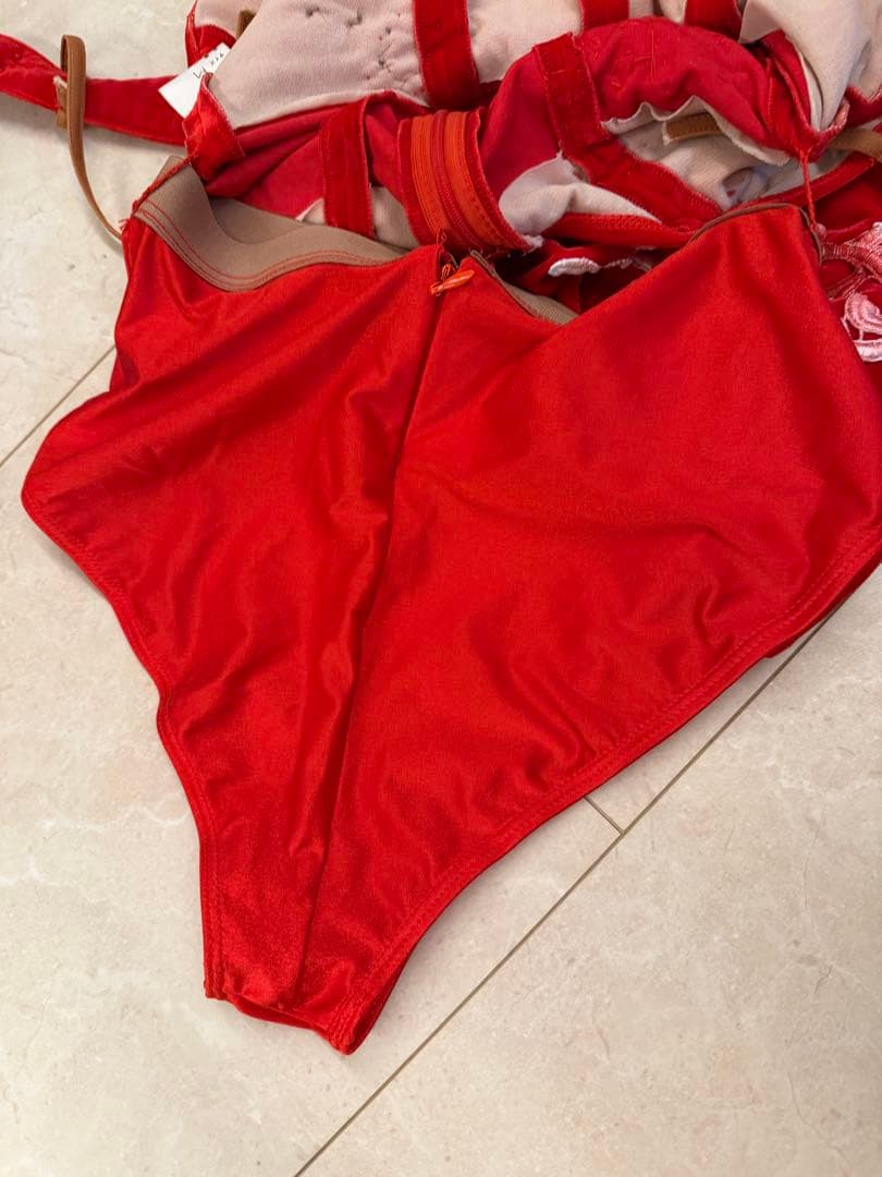 社交ダンス　チャコット　ラテン　ドレス　M レッド　赤　クリスマス