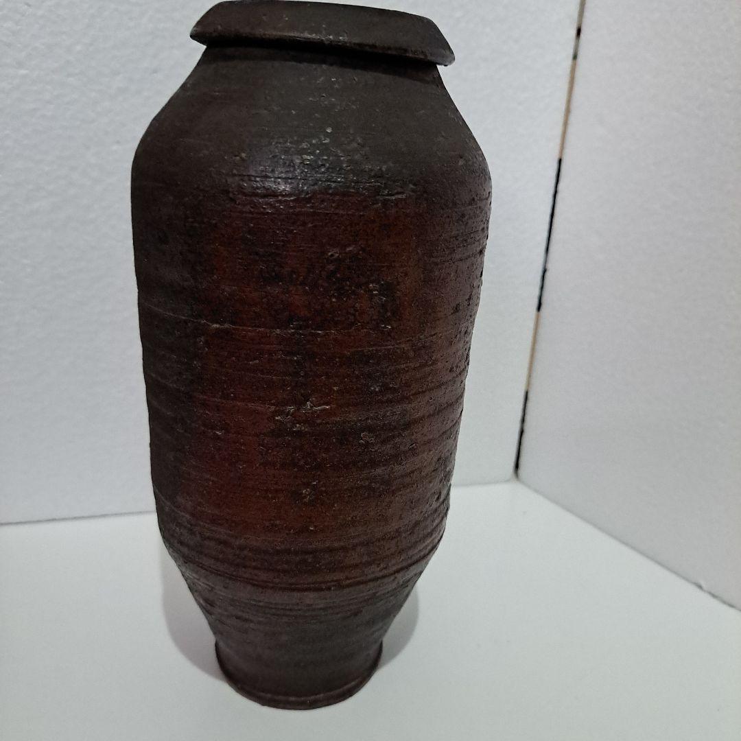 初代　木津宗詮作　古南蛮壺　拝領品　共箱　珍品壺