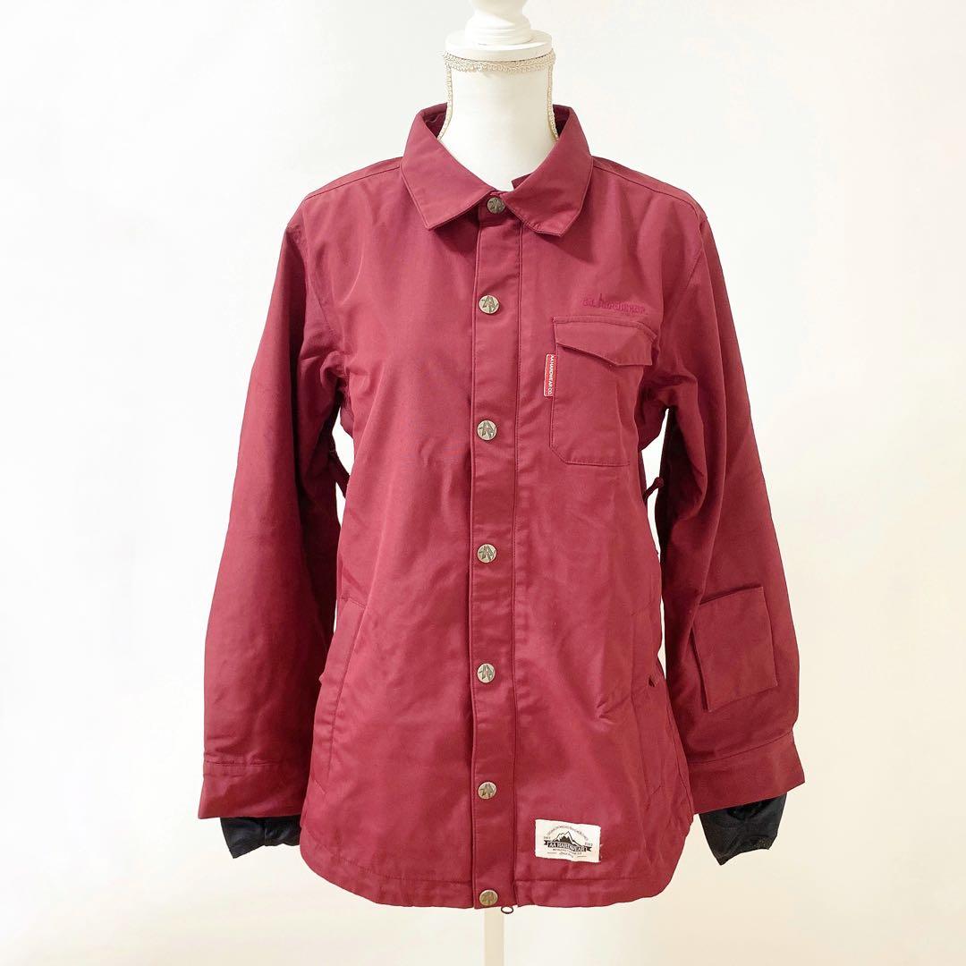 AA HARDWEARダブルエースノーボードウェアレディースバージャケットレッド