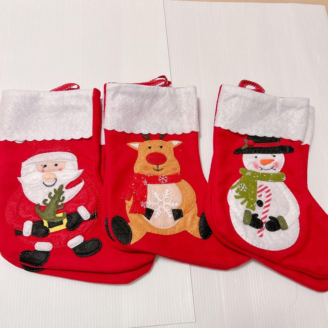 クリスマス 靴下 サンタクロース 雪だる クリスマス 靴下 ソックス サンタ