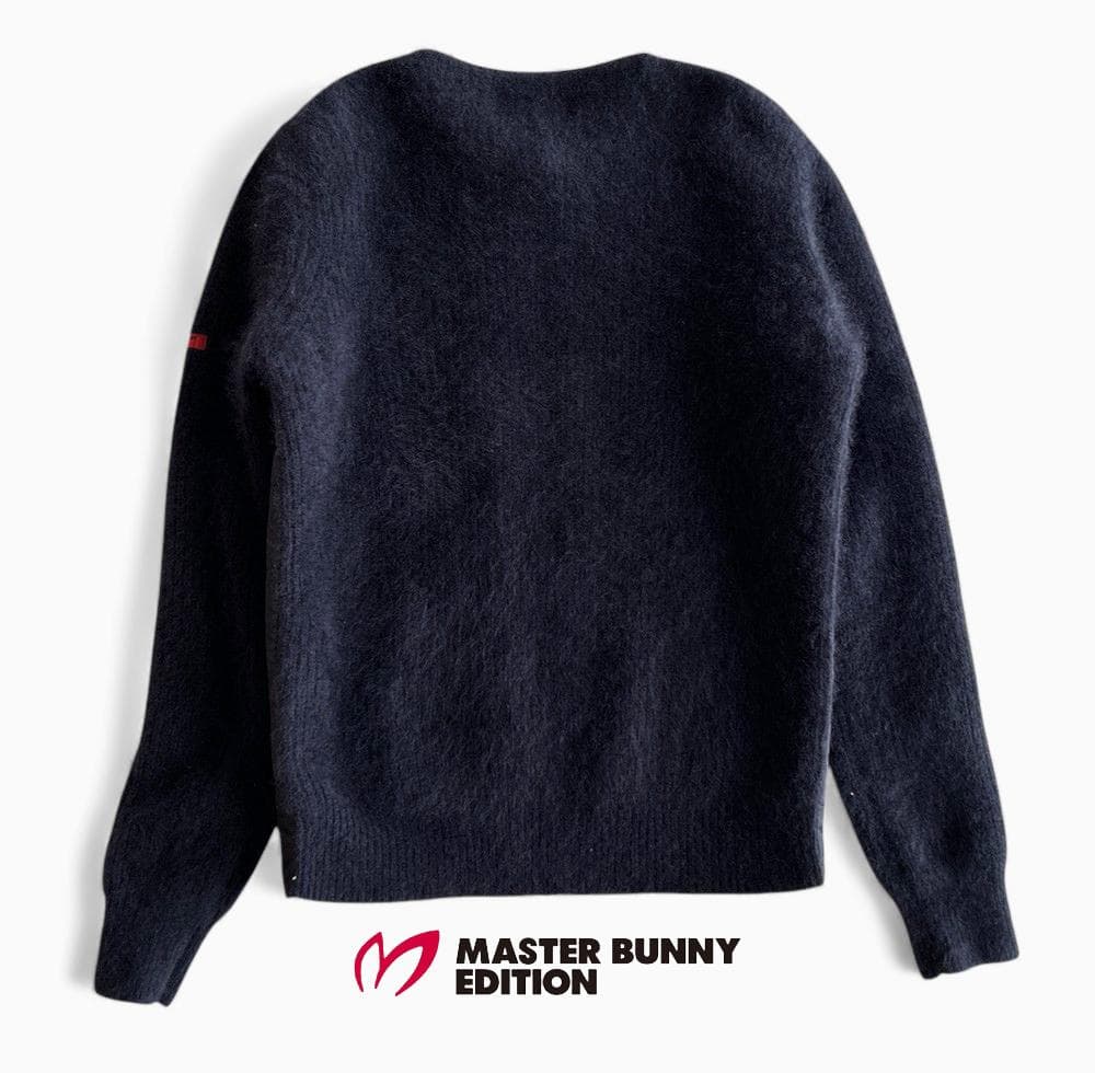 極美品マスターバニーエディション中綿入りヘアリースリーブWジップニットジャケット