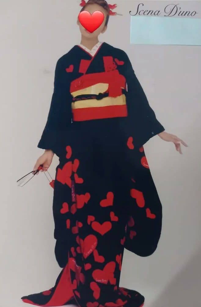【値下げ】黒引き振袖一式　シェーナドゥーノ　神田うの　ハート柄　花嫁衣装　振袖