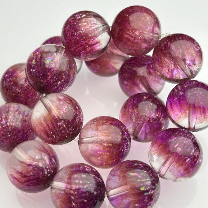 最終価格‼️花火石‼️スーパーセブンブレスレット（パープルレッド）虹入り