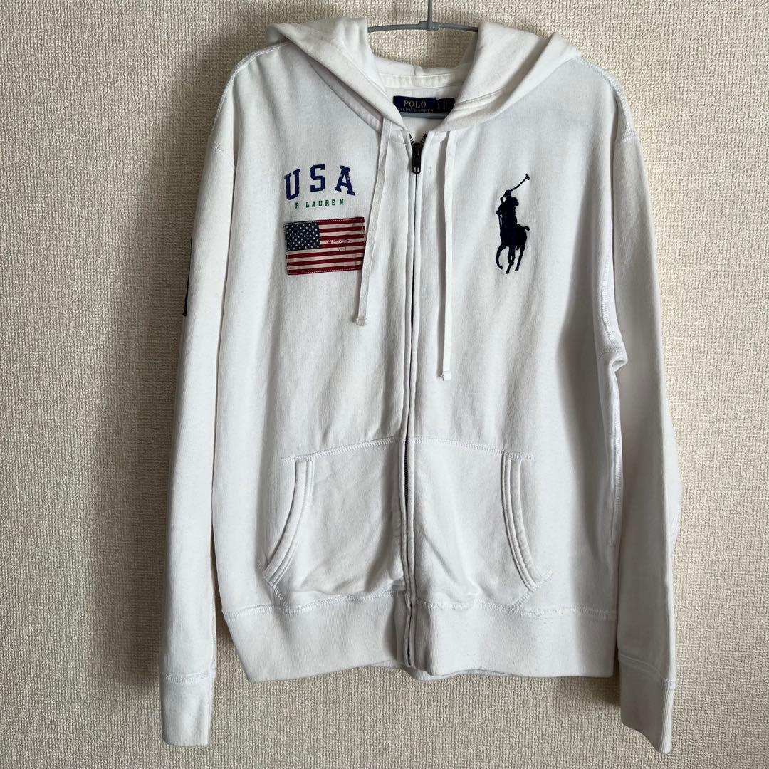 美品】Ralph Lauren ポロ ラルフローレン裏起毛ビッグポニーパーカー