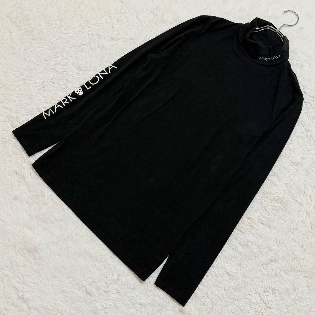 MARK&LONA/XLタートルネック ロゴ ラバープリント長袖 カットソー