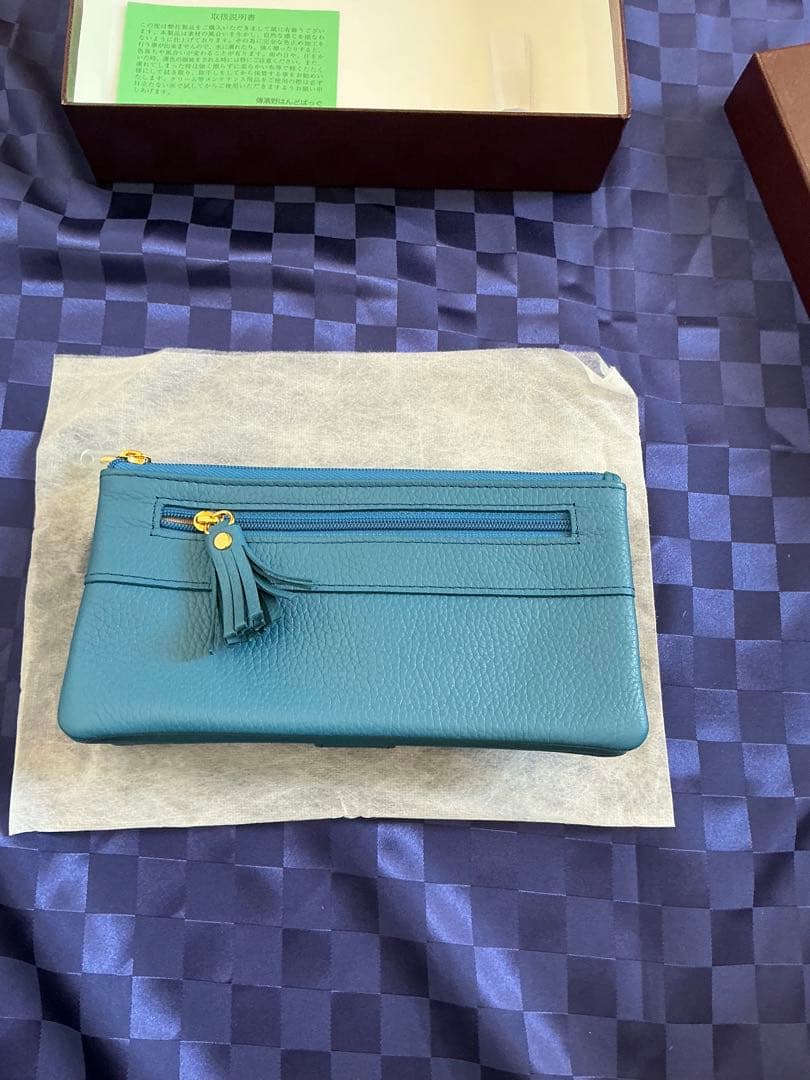 【新品未使用】傳濱野　Ryufka Felice　長財布レザー 青