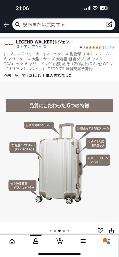 【新品未使用】LEGEND WALKER レジェンドウォーカー キャリーケース