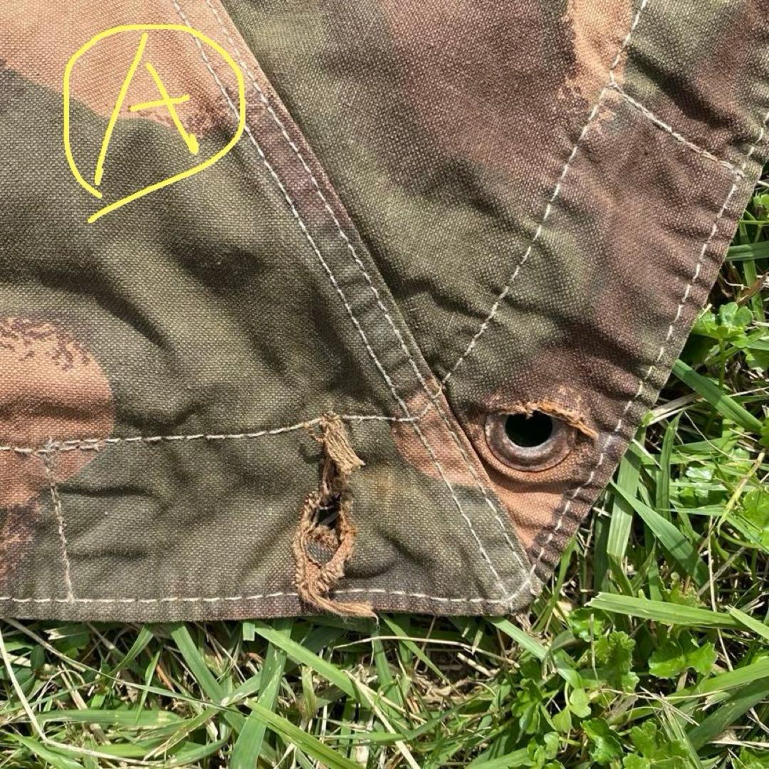 ハンガリー軍幕　ポンチョ　２枚　幕のみ　ワンポールテント　迷彩　ハリケーンカモ