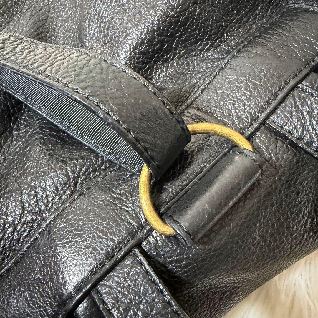 希少✨ANNA SUI ミニリュック レザー シボ革 メタルロゴ