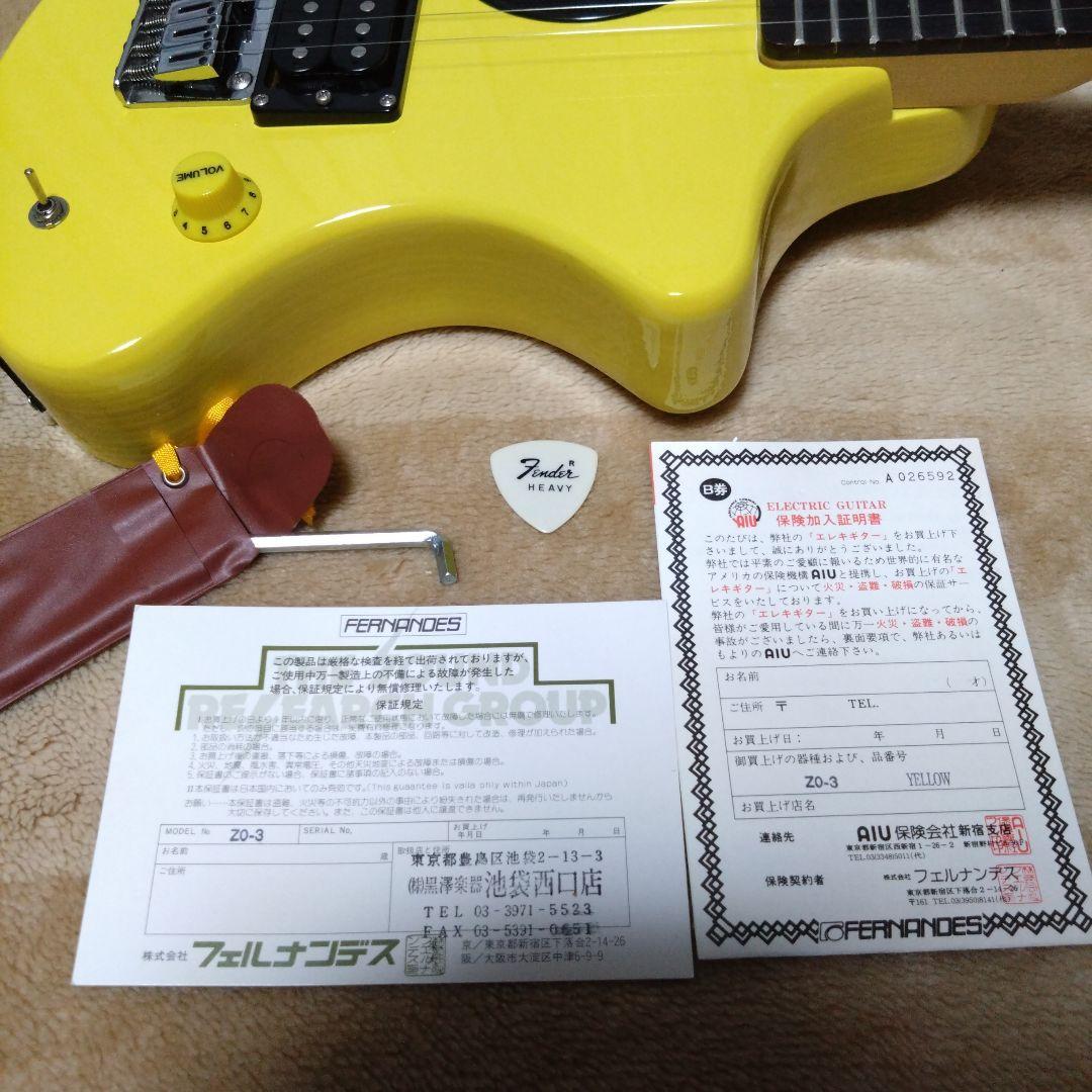 FERNANDES フェルナンデス ZO-3 イエロー アンプ内蔵 ミニギター