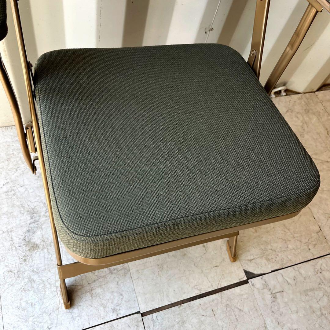 取付無料！クラリン フォールディングチェアアーム モスグリーン折りたたみチェア✨