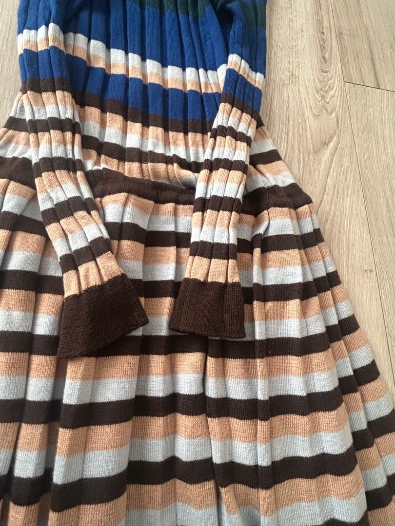 マルニ　MARNI リブボーダーニットワンピース　ロング