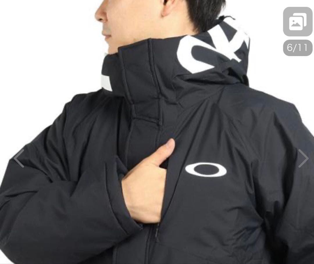 美品　オークリー oakley ベンチコート 黒　ブラック　3L