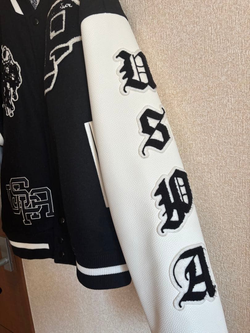 U.S. POLO ASSN. スタジャン ブラック/ホワイト　XL