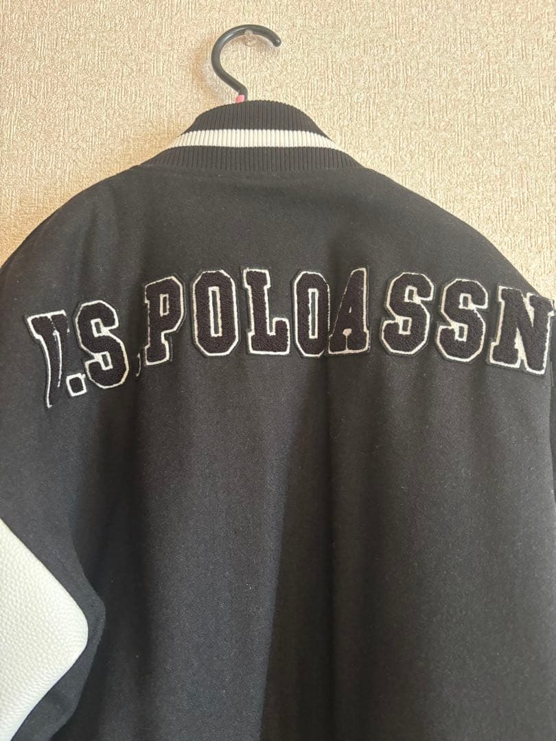 U.S. POLO ASSN. スタジャン ブラック/ホワイト　XL