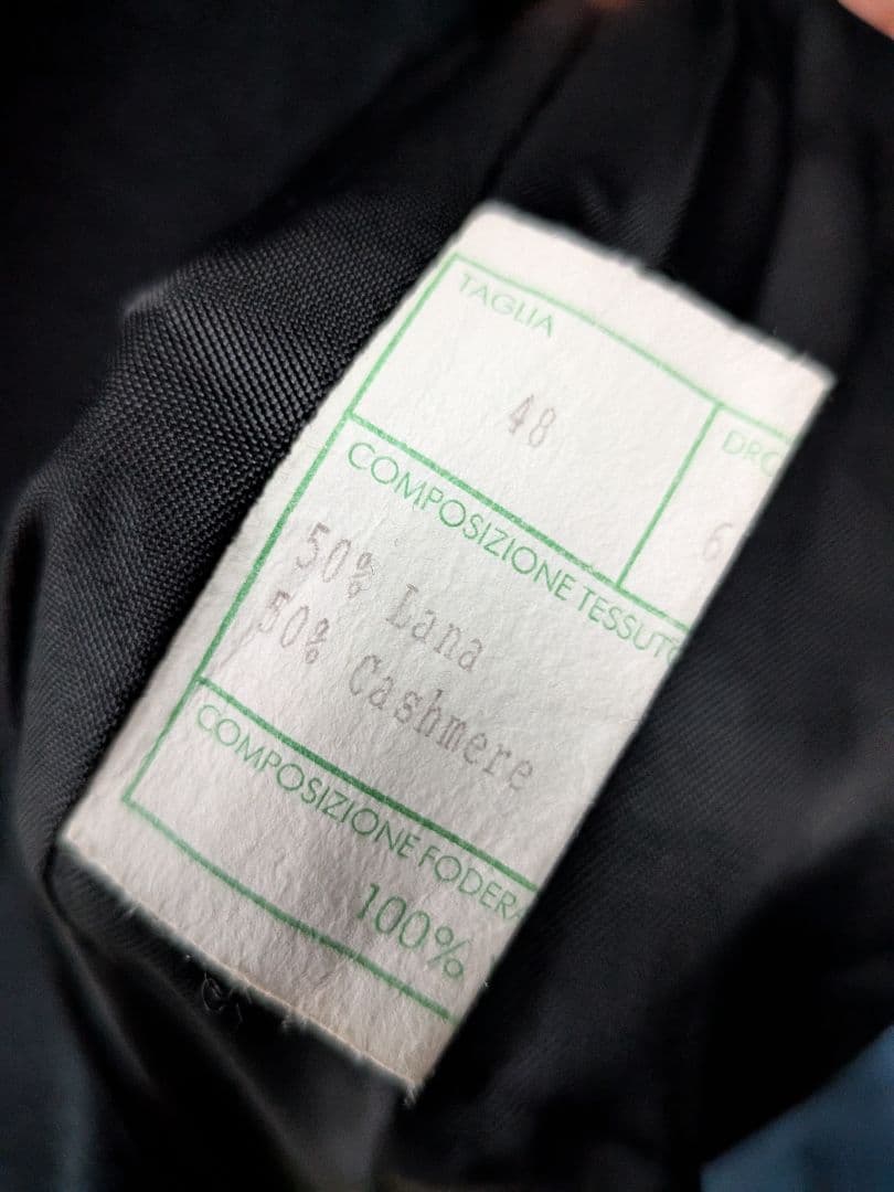 France Vintage ブラックダブルブレストチェスターコート カシミア