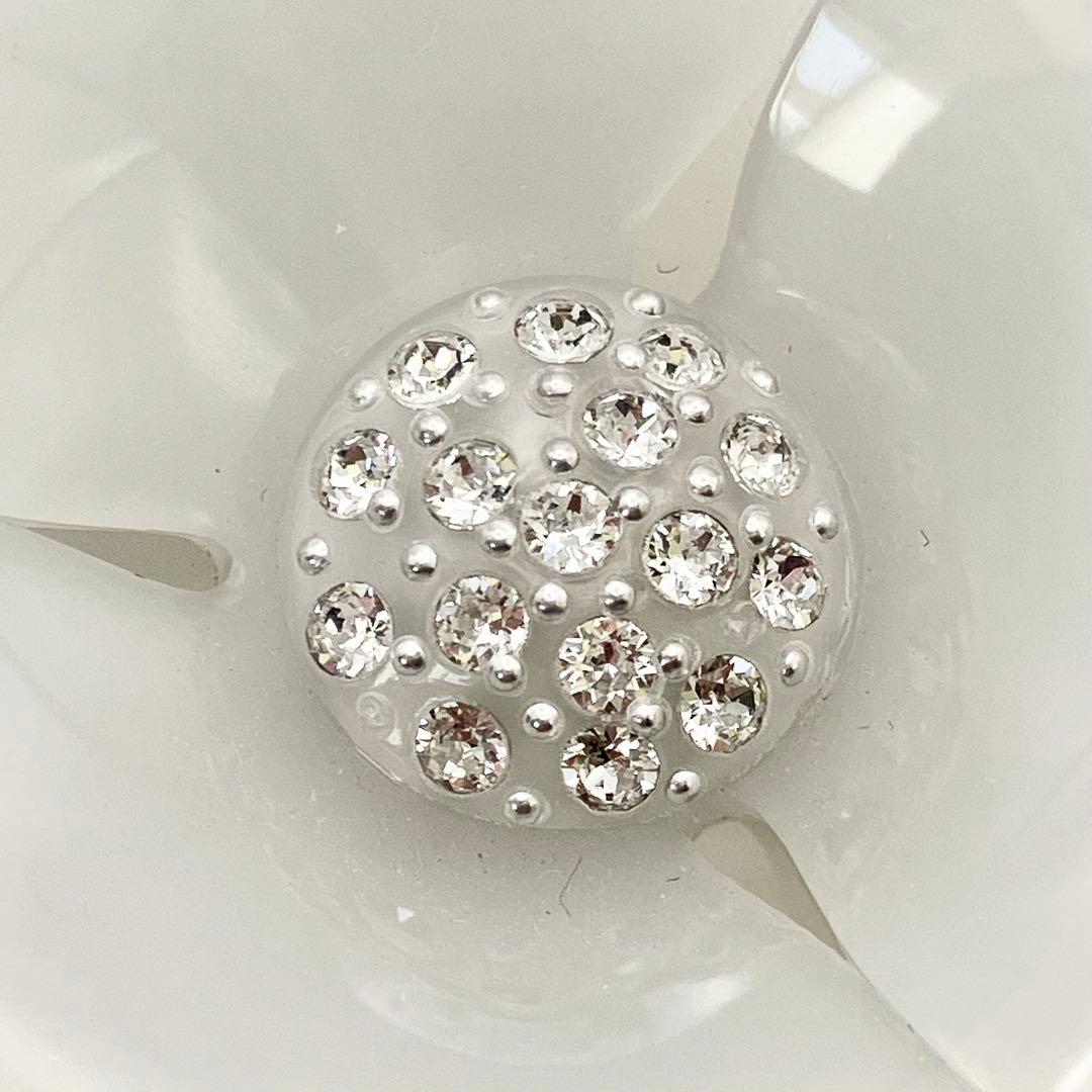 【極美品】アレクサンドルドゥパリ バレッタ 花 フラワー ホワイト ストーン