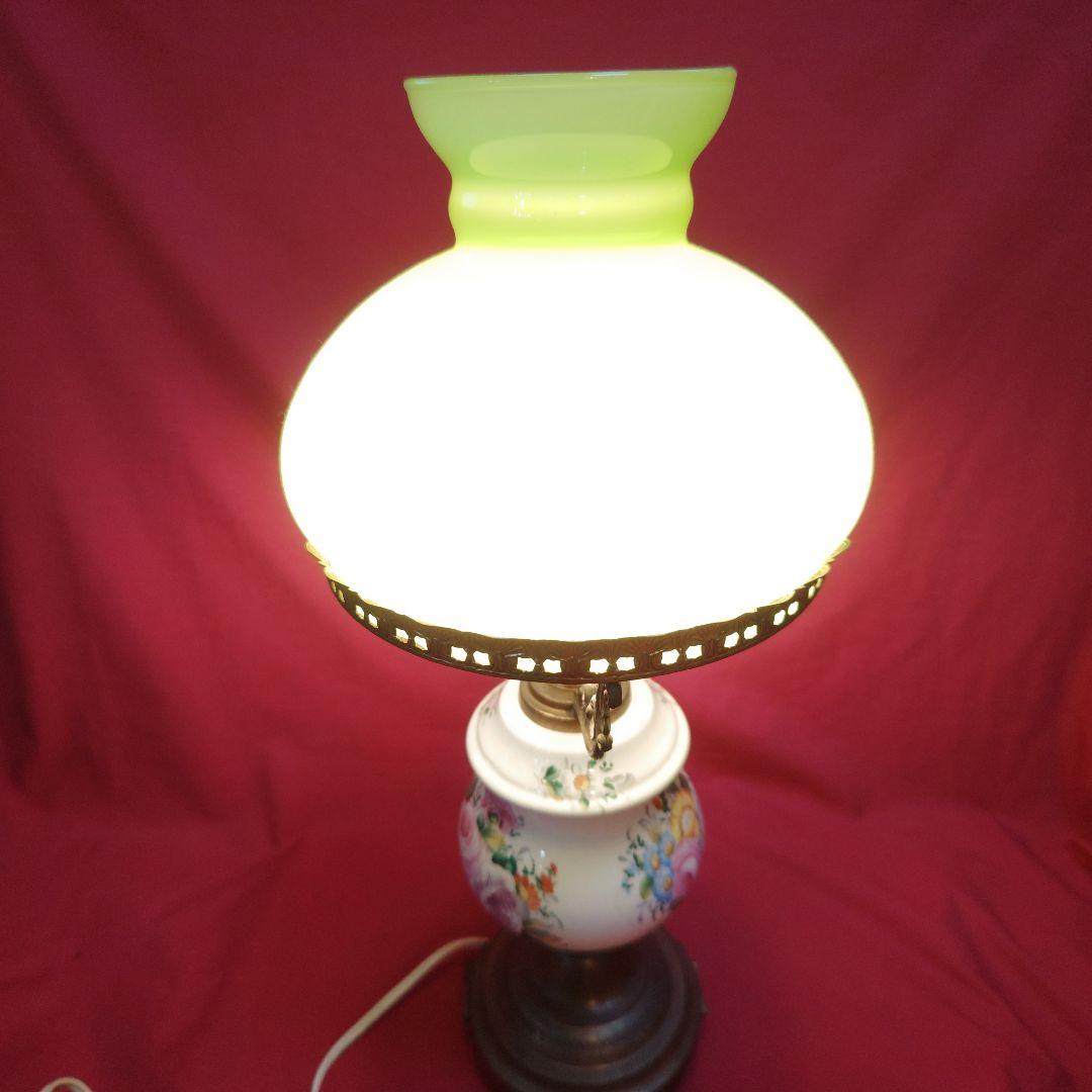 アンティーク　陶器　花柄　電気スタンドライト(送料無料)【最終価格】