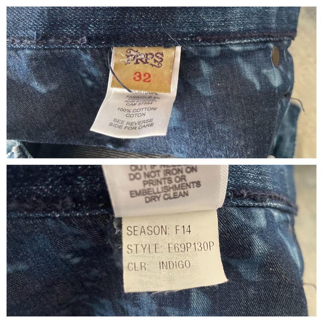 PRPS 紫製品 ブリーチ デニムパンツ ダメージ加工 ジーンズ 32