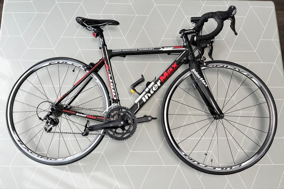 InterMax ロードバイク カーボンフレーム　黒/赤