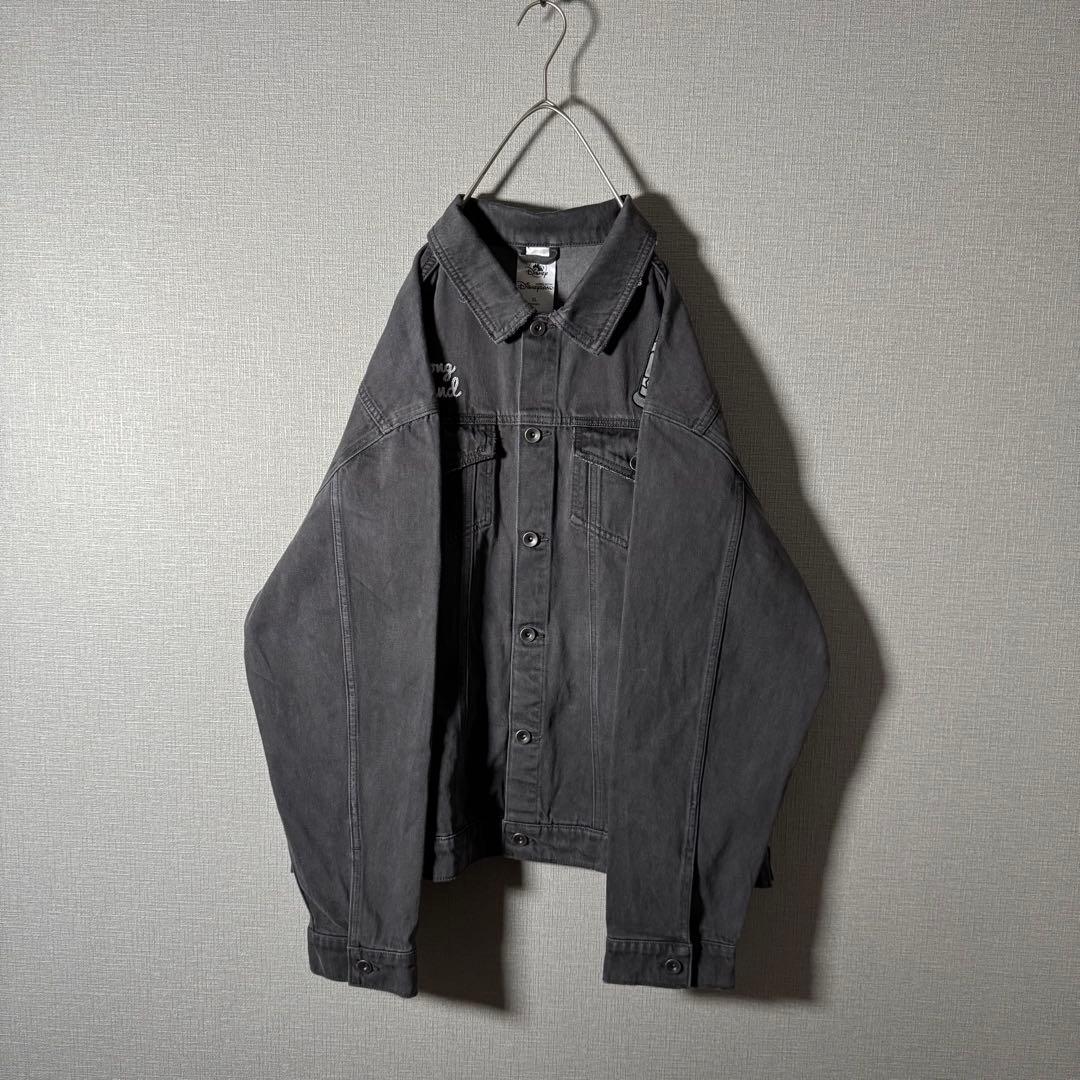 【タグ付】香港ディズニー ファンタジア ヴィンテージ加工 デニムジャケット XL