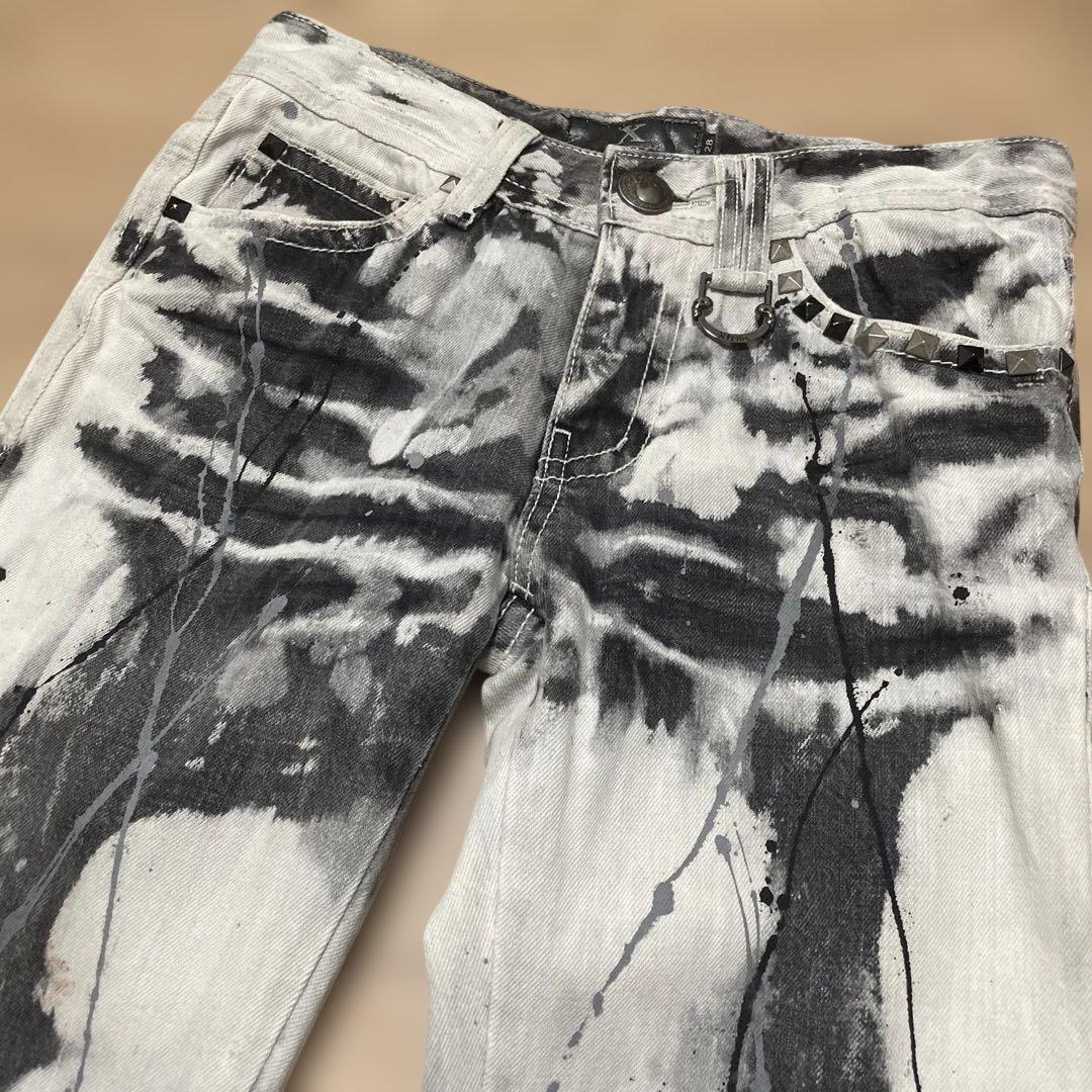 Xfrm スプラッタープリント フレアデニムパンツ 【2本セット！】y2k