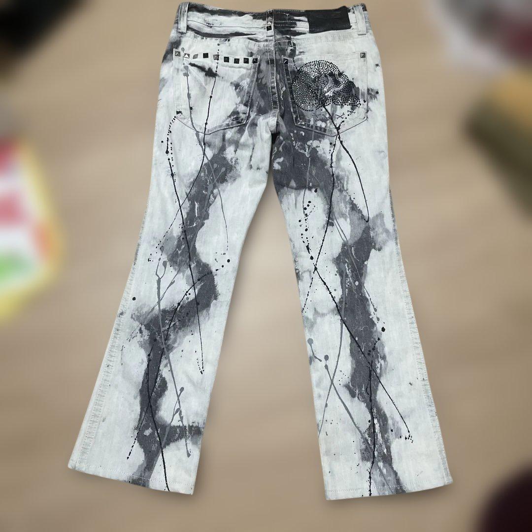 Xfrm スプラッタープリント フレアデニムパンツ 【2本セット！】y2k