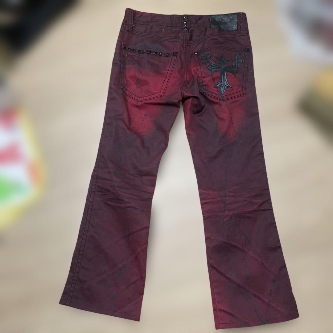 Xfrm スプラッタープリント フレアデニムパンツ 【2本セット！】y2k