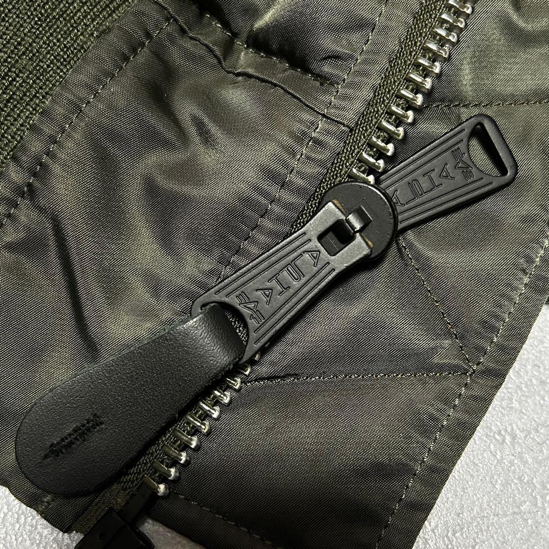 ALPHA】訳アリ美品 MA-1 フライトジャケット カーキ 赤タグ付き L