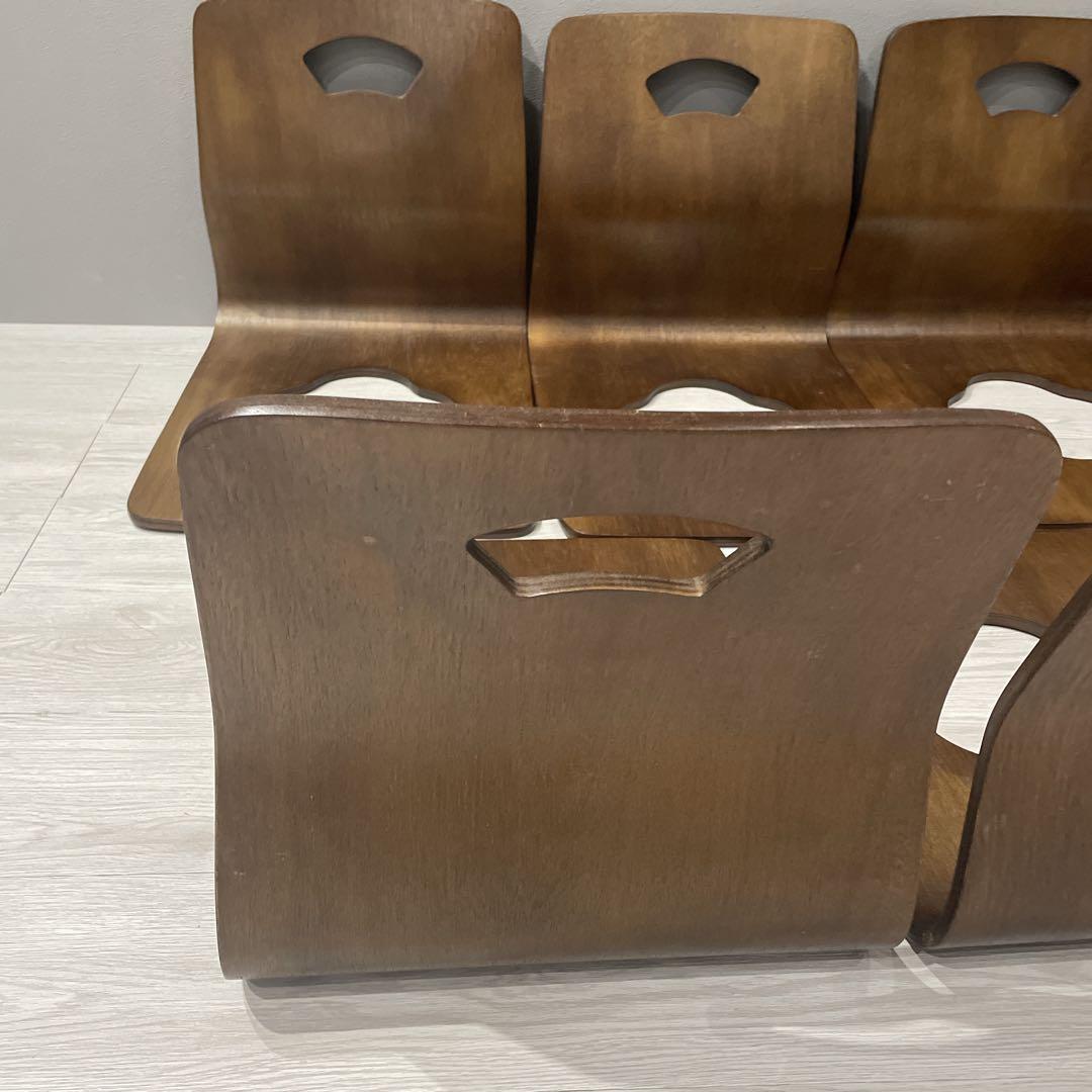 7脚まとめて　木製座椅子　曲げ座椅子　和座椅子　旅館座椅子　ナチュラル