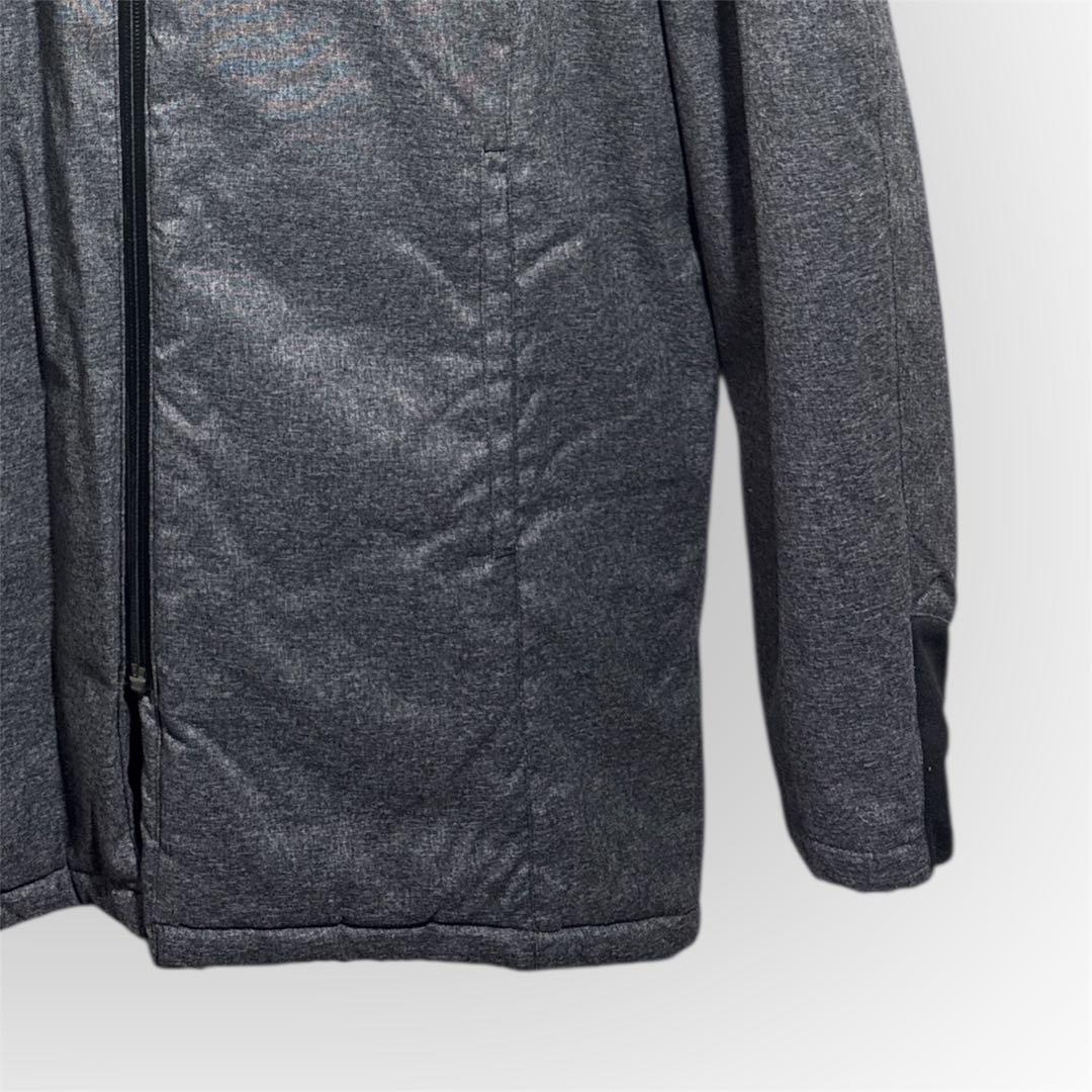 ATHLETA 中綿ジャケット メンズM グレー フード付き 防寒 アスレタ