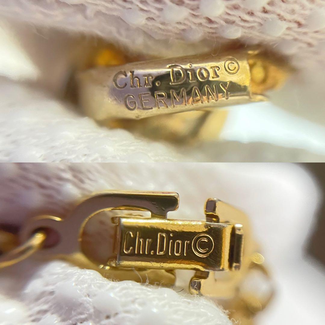 極美品 Dior ゴールドリンクチェーンブレスレット ピアス セット売り