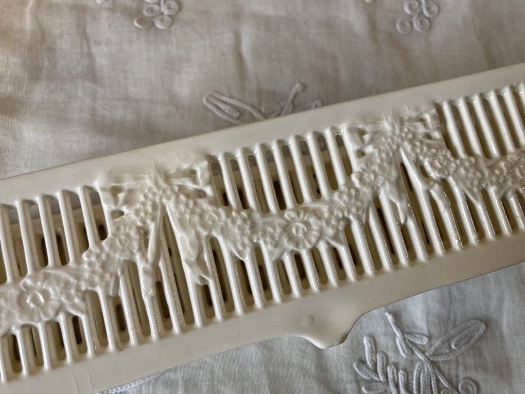 フランス アンティーク 薔薇のガーランド 小箱 陶器 ボックス 小箱19世紀