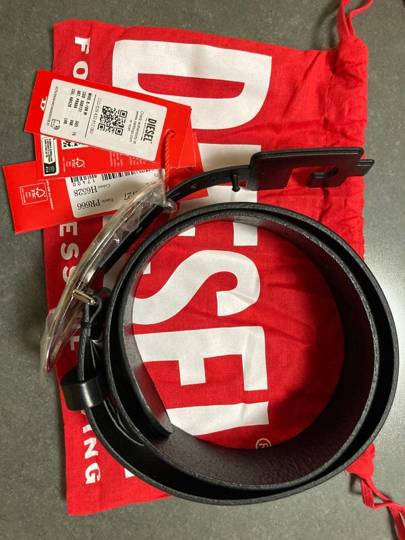 DIESEL ブラックレザーベルト 新品