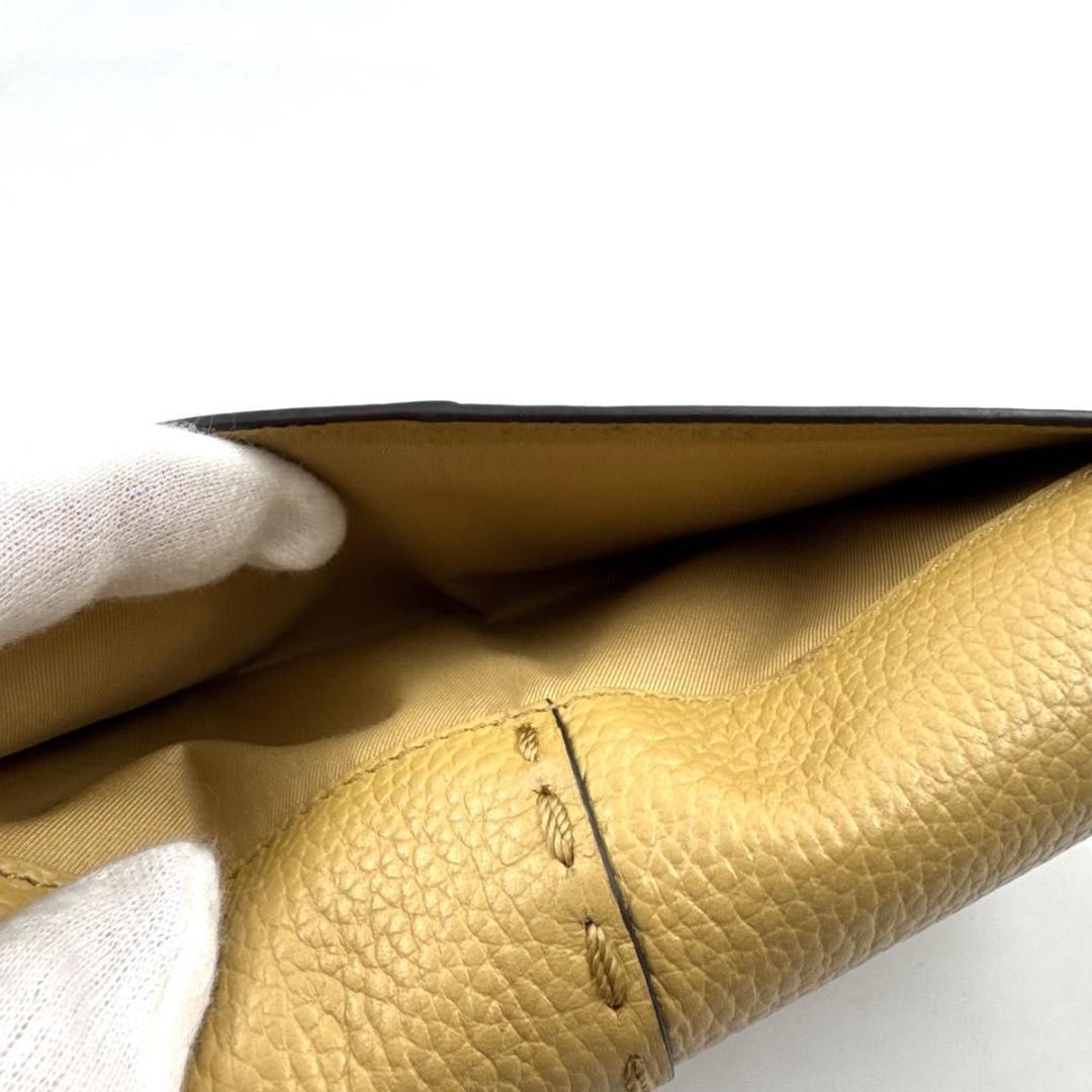 ✨極美品✨トリーバーチ　マックグロー　二つ折り　長財布　レザー　シボ革　イエロー