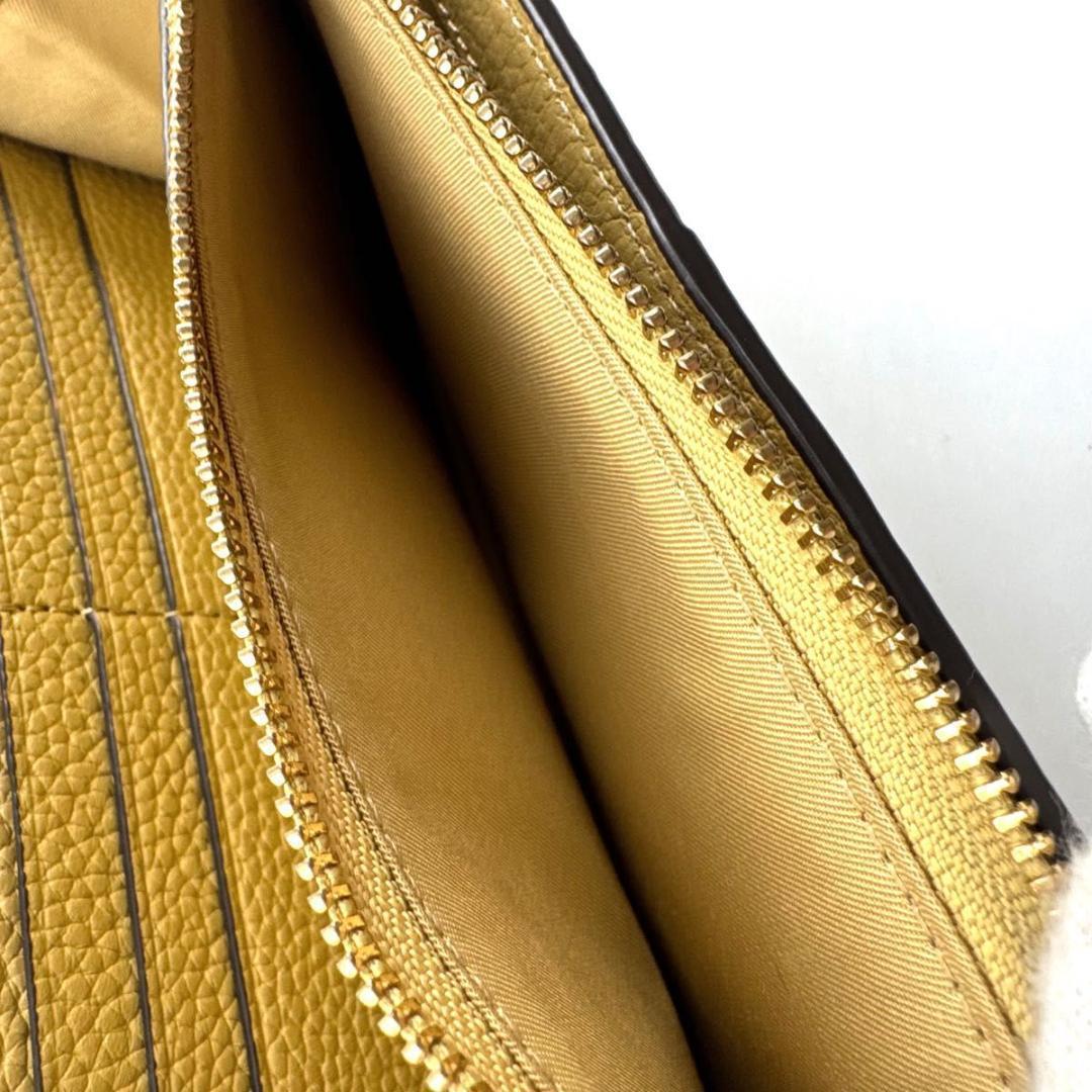 ✨極美品✨トリーバーチ　マックグロー　二つ折り　長財布　レザー　シボ革　イエロー