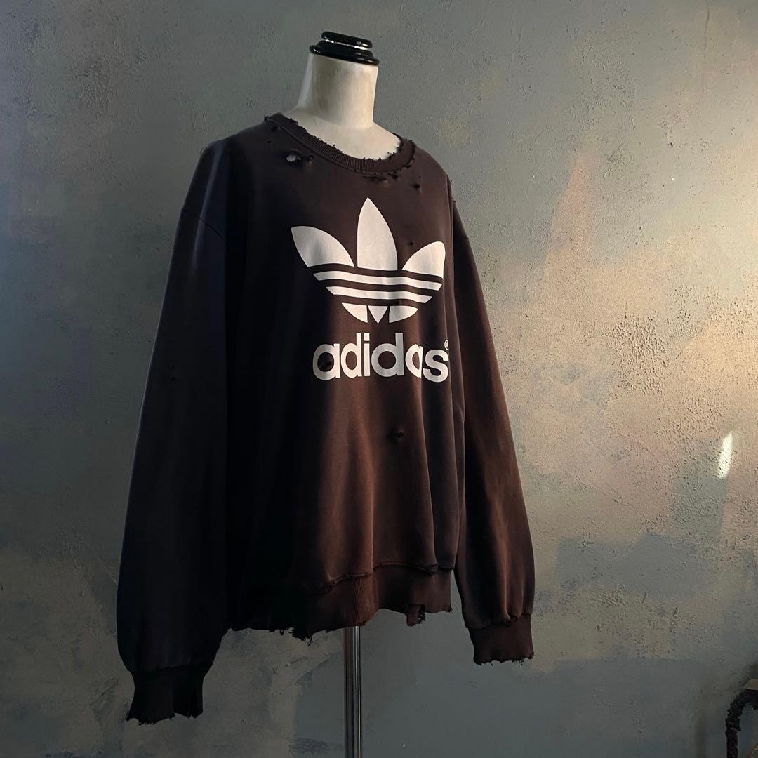90's adidas “デサント”短丈“両面”フェード boro sweat