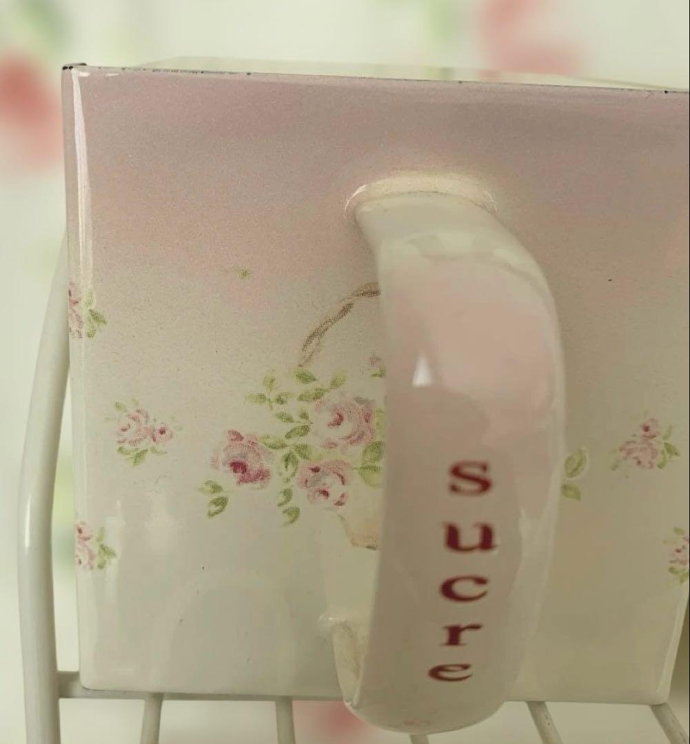 新品未使用 イマン ローズバスケット トリプルキャニスター ラック付き