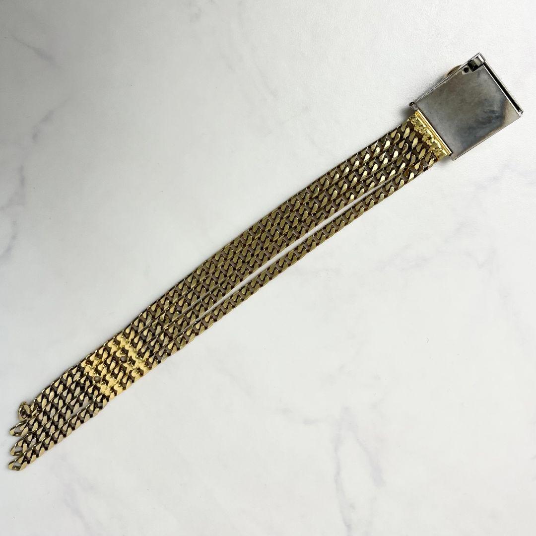 【希少】OLD CELINE ガンチーニ 4連 喜平 チェーン ブレスレット