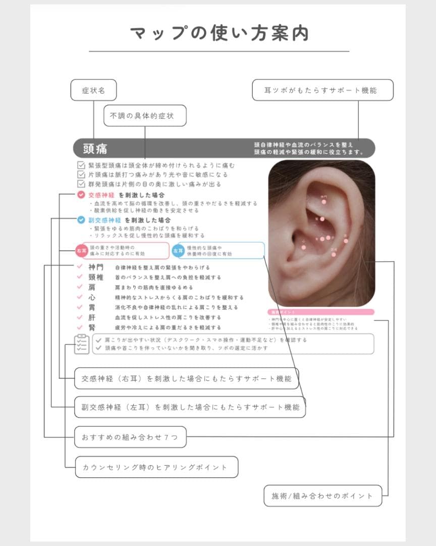 左右の耳ツボ辞典 Vol.1 | 耳ツボ辞典 | 耳つぼジュエリー - メルカリ