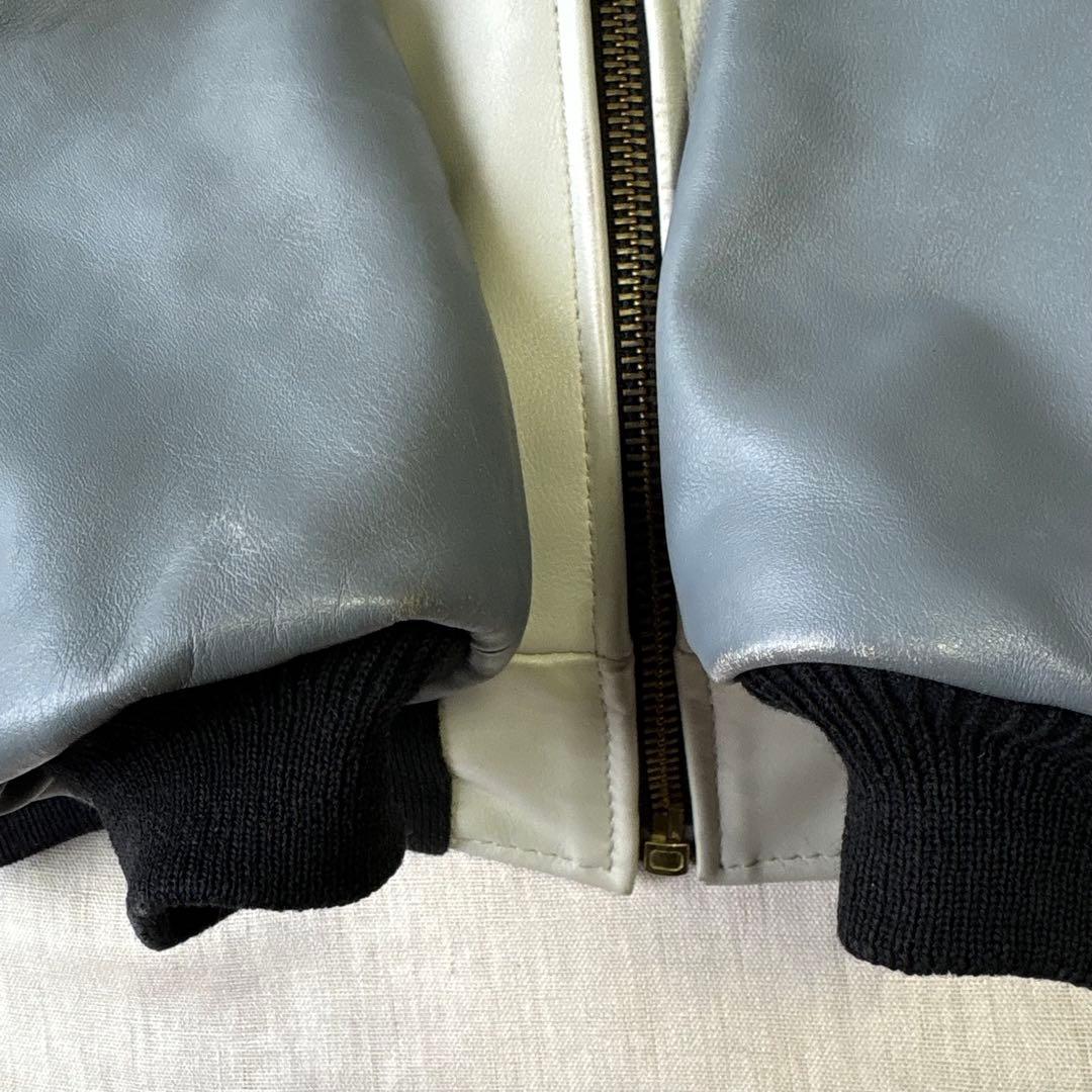 希少ビックサイズ VANSON オールレザー スタジャン チームジャケット 48