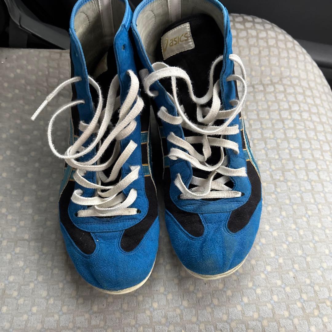 asicsレスリングボクシングシューズ 青 旧オーダー