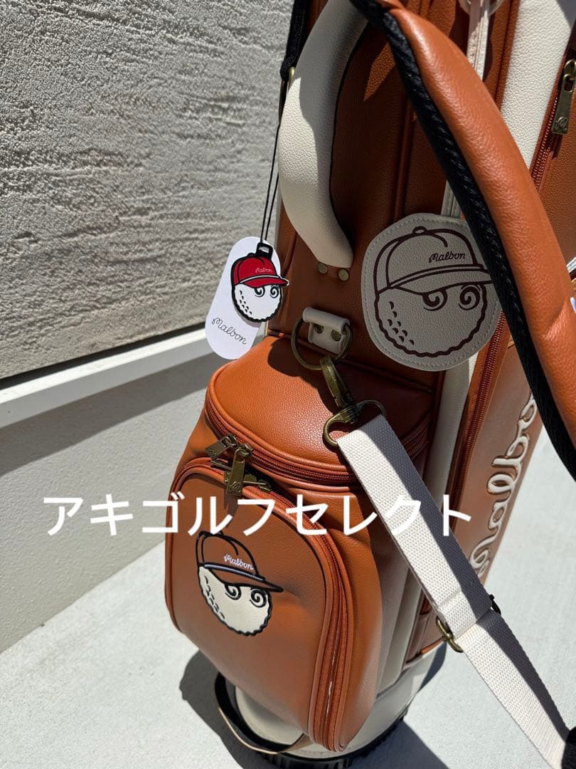 即日発送マルボンゴルフ キャディバッグ Malbon Golfスタンドバッグ茶