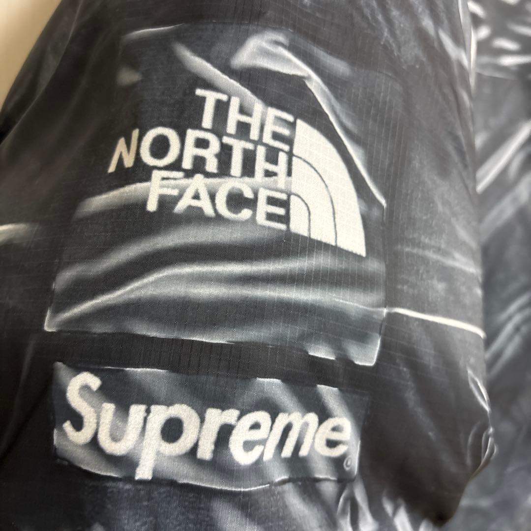 Supreme ノースフェイス ダウンジャケット ヌプシ 黒 L 騙し絵ヌプシ