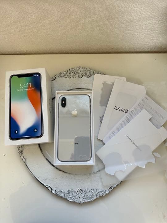 iPhone X Silver 64 GB 美品 SIMロック解除済み L108946869